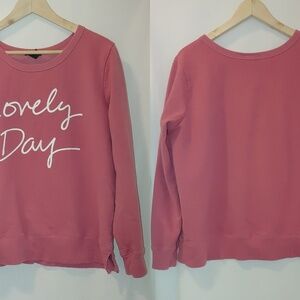 Gap Crew Neck Sweatshirt Pullover Long Sleeve Heathered Pink Lovely Day XL